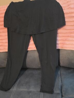 Black Leggings with Attached Skirt